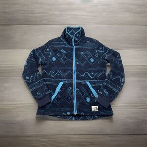 The North Face Women's Full Zip Fleece Jacket Deep Pile Aviator Navy Blue Size S